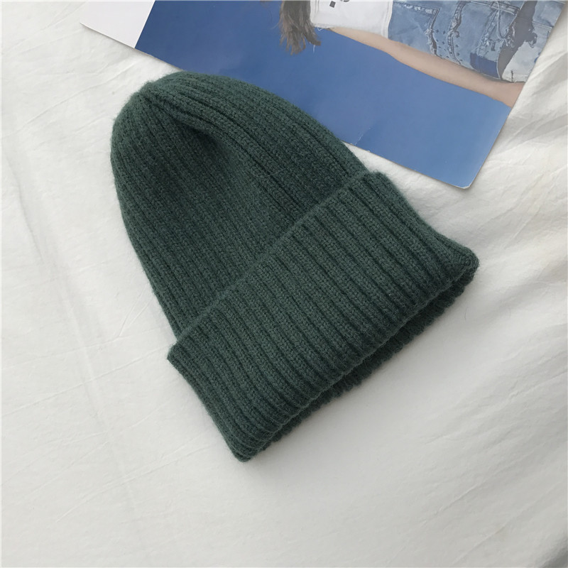 Unisex Vintage enfärgad stickad mössa höst-vinter varmt allt casual Instagram tröja mössa för kvinnligt par stickad linje hatt trend_voghion.com