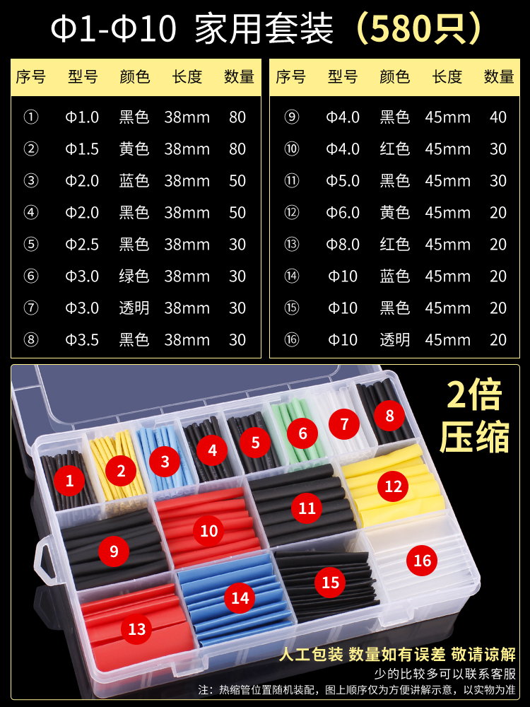 Tubo de encogimiento térmico de ciervo de hadas de fusión en caliente manguito de aislamiento impermeable manguito de protección de alambre de cable de datos reparación de cableado encogimiento grosor