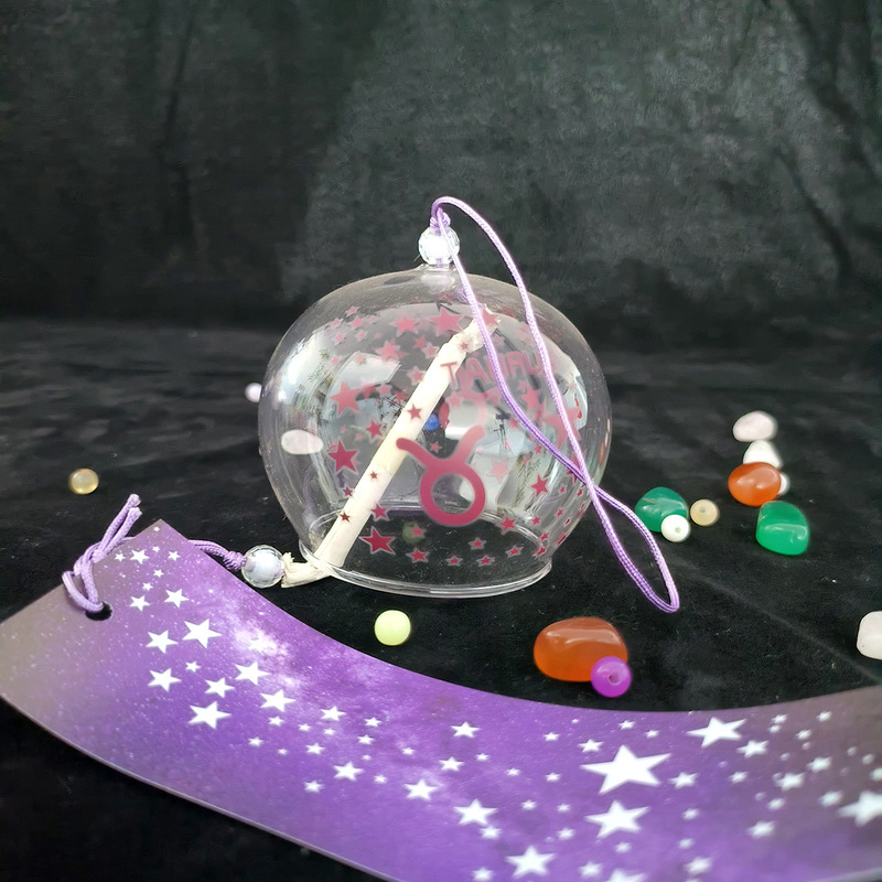 DIY 和風クリエイティブギフト 12 星座ガラス風鈴吊り飾り誕生日ギフト工芸品寝室の装飾風鈴|undefined