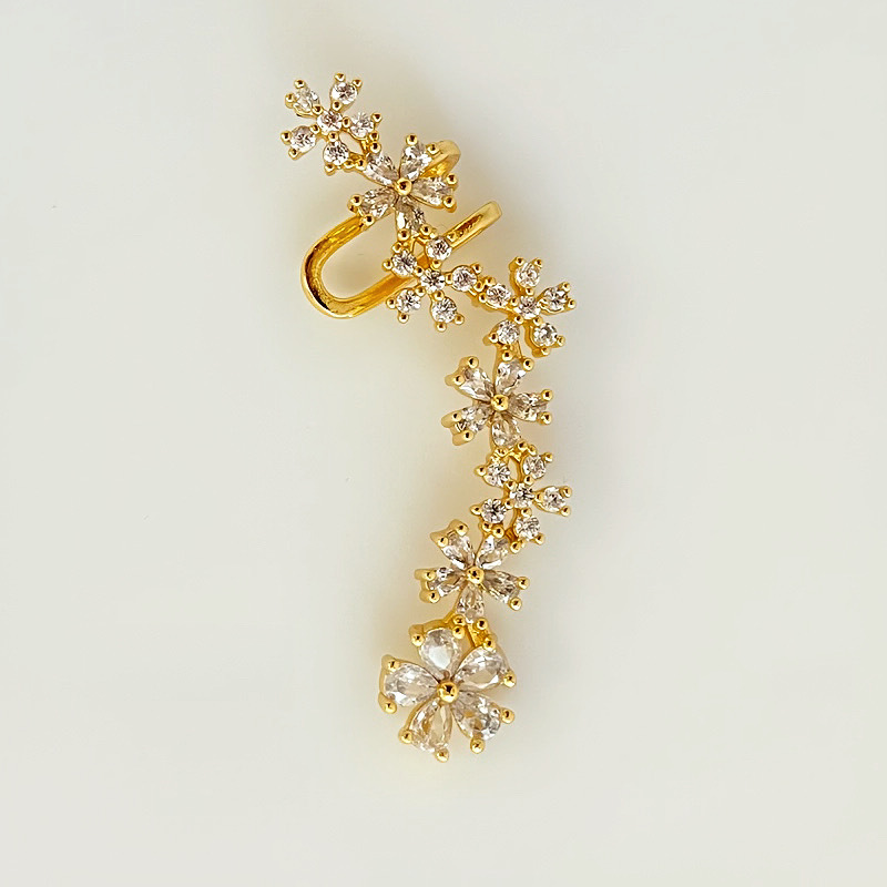 7g Weight Zircon Inlay Material Ear Cuffs Classification 1 Piece Quantity Holiday Occasion Copper Material Flower Pattern Spring&Summer Season Women's Gender Inlay Design Vacation, Classic Style Style 1 Piece Vacation Classic Style Flower Inlay Copper Zircon Ear Cuffs 14