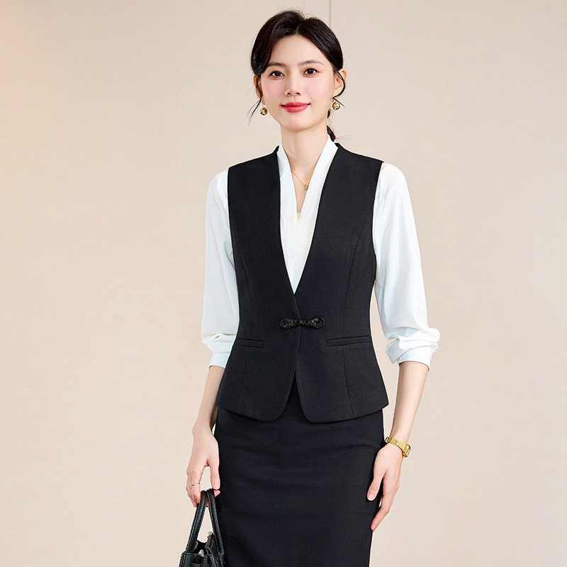 회색 양복 조끼 전문 세트 여성 호텔 프런트 데스크 매니저 감독 양복 조끼 케이터링 웨이터 바지