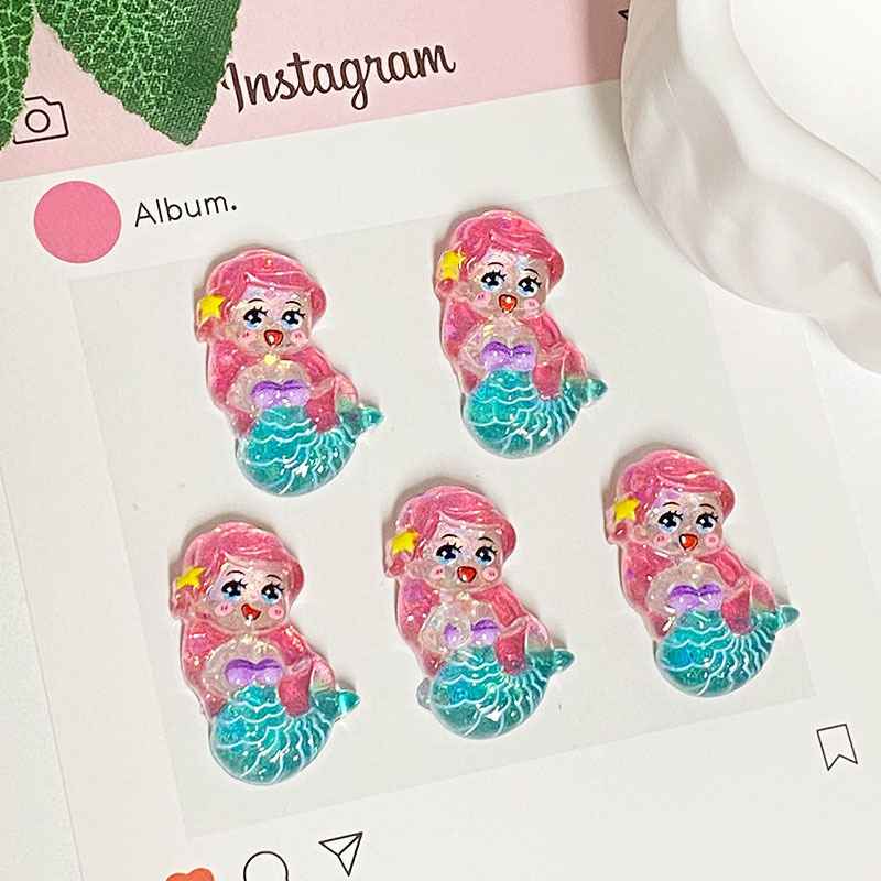 海洋系列冰透细闪海星海豚diy树脂配件卡通饰品手工发夹贴片批发|undefined
