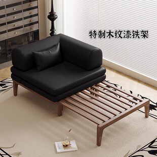 French One-in-One Dual-Use Foldable Single Sofa Bed Antique Solid Wood Imperial Concubine Sofa Living Room Small Apartment Balcony