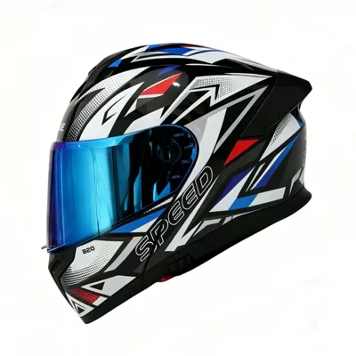 Motosiklet kaskı (dəbilqə) | universal electric vehicle helmet with - track-blue-blue-coated-mirror-m-54-55