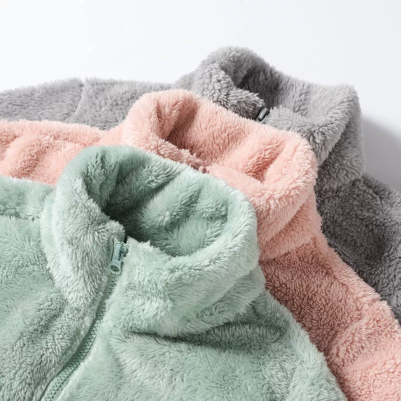 Куртка-кардиган на молнии из двустороннего кораллового флиса (7 цветов), утепленная, на флисовой подкладке, для женщин, новинка осени/зимы 2025, для активного отдыха