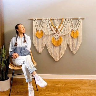 Nordic style colorful woven large tapestry living room bedroom background wall decoration tapestry B & B soft wall decoration pendant