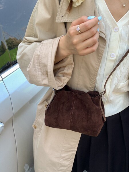 Small design handheld demi-season retro capacious shoulder bag