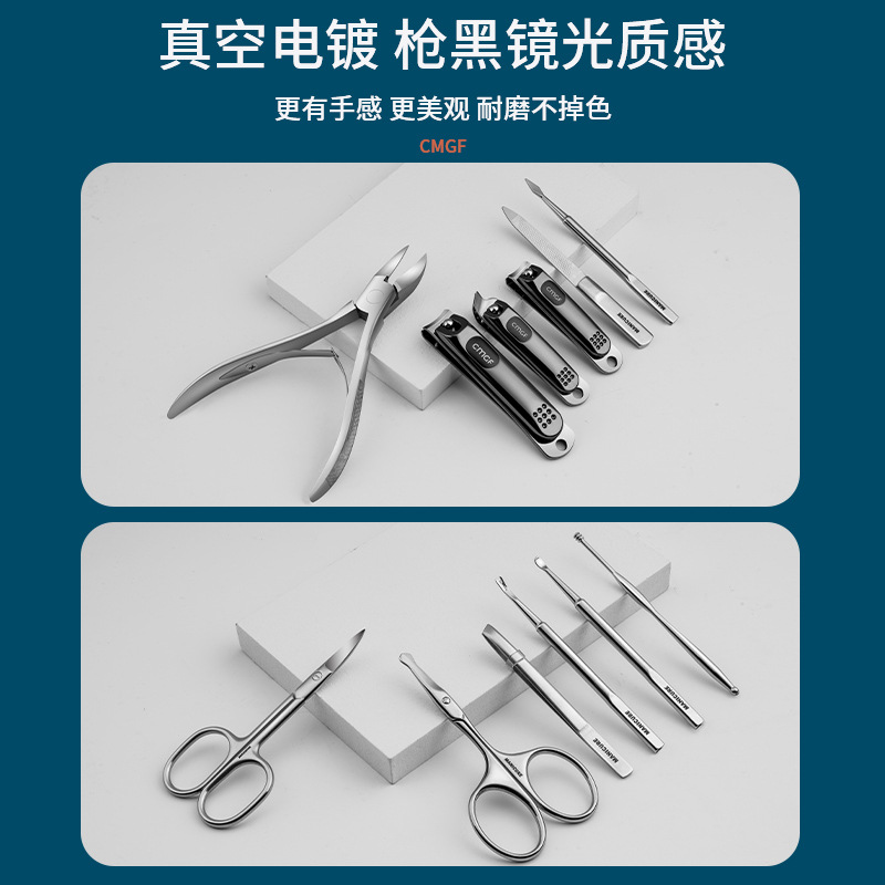 Nailcutter conjunto de pinzas de garganta al por mayor piel muerta uñas tijeras de uñas caseras cejas tijeras de uñas conjunto completo de trincheas