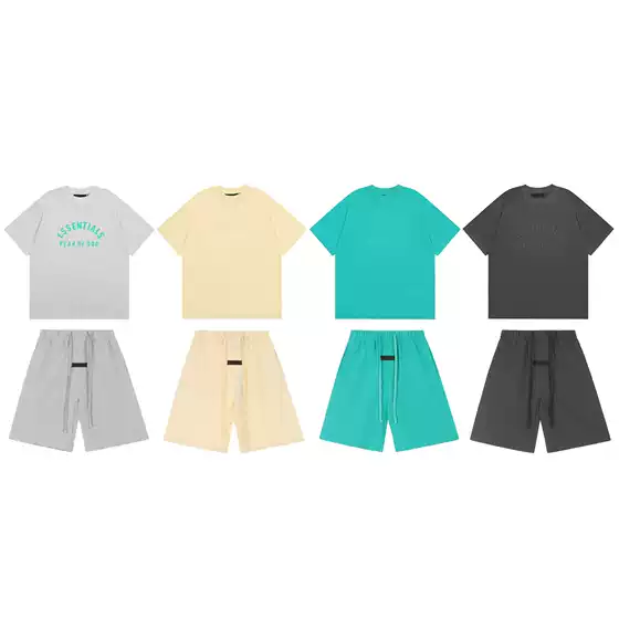 Cross-Border Wholesale American Streetwear Hoodie-Style Loose-Fit Short-Sleeve Tee and Shorts Set for Couples — Spring/Summer Casual Unisex