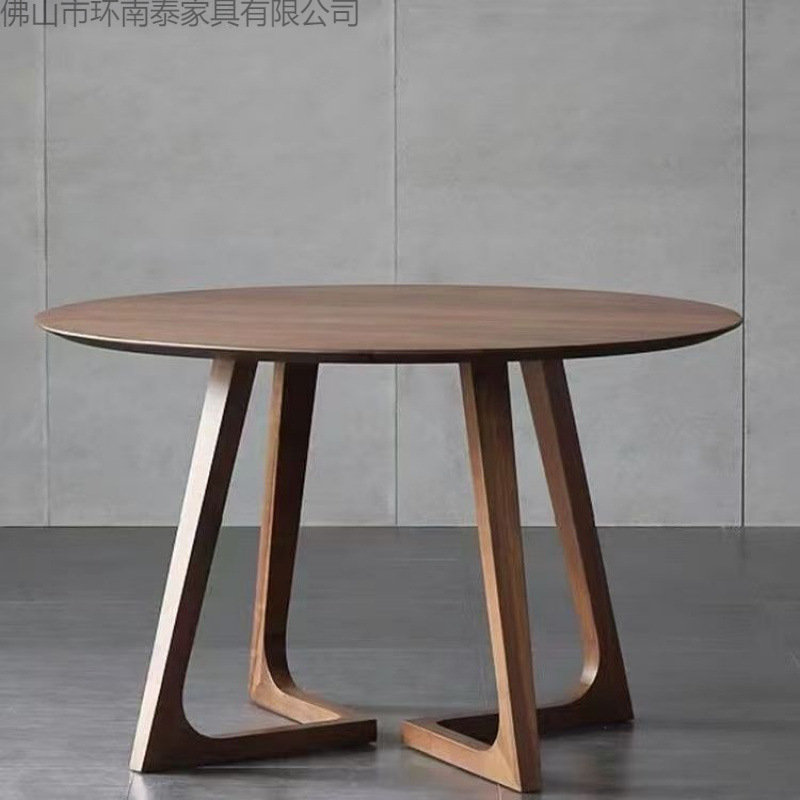 Solid Wood Nordic Home-Use Vintage Round Table, Commercial Negotiation Table, Small Apartment Dining Table and Chair Set, Mid-Century Style Table Solid Wood Nordic Home-Use Vintage Round Table, Commercial Negotiation Table, Small Apartment Dining Table and Chair Set, Mid-Century Style Table