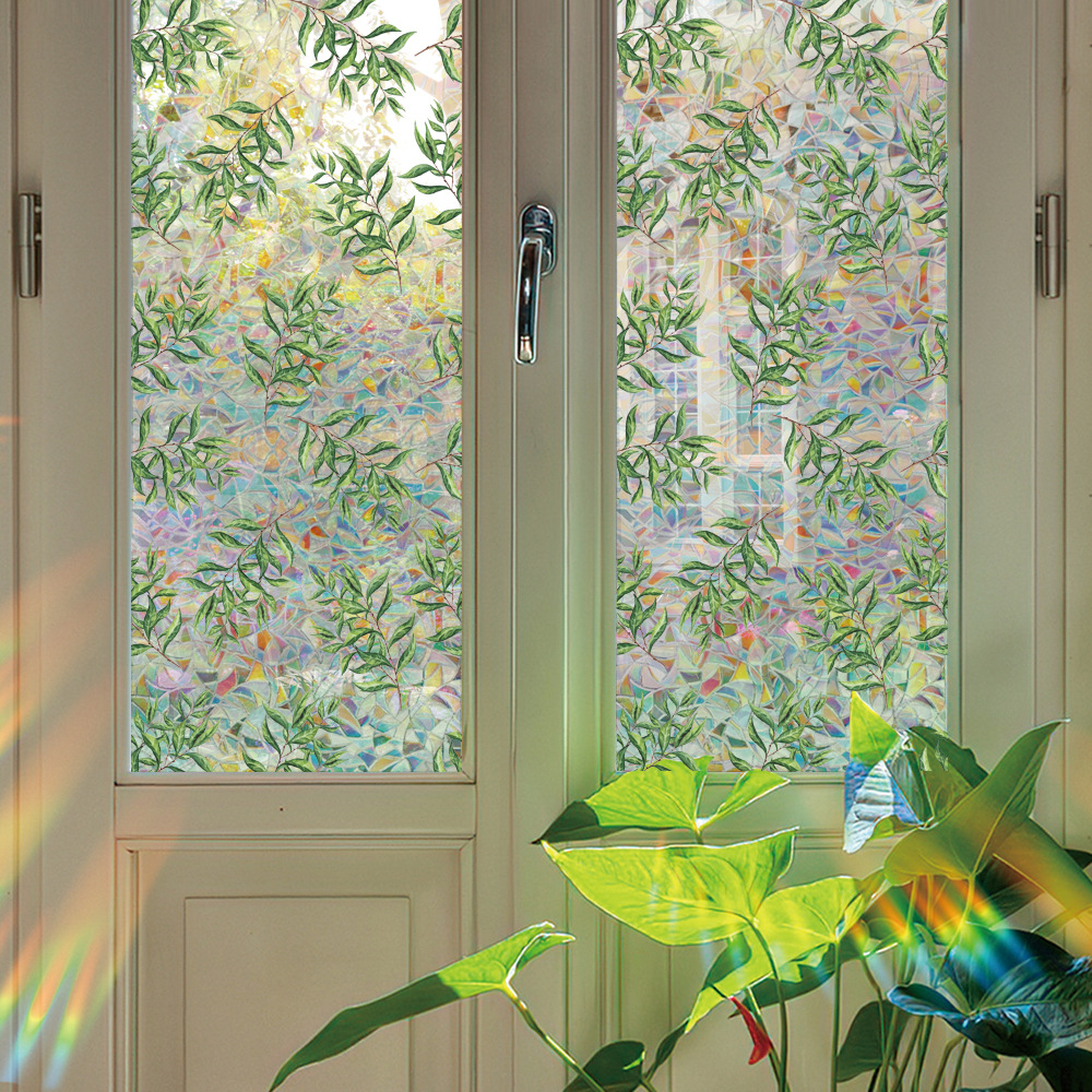 140g Weight Glass paster Home Textiles & Decor Type PVC Material Leaf Pattern Casual, Pastoral Style Casual Pastoral Leaf PVC Glass Paster Wall Art 18