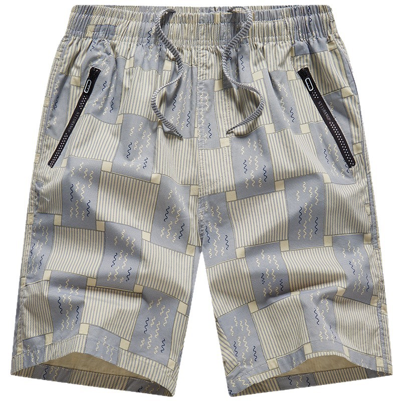 Men's Summer Pure Cotton Cargo Shorts Thin Loose Five Point Pants Casual Sports Beach Wear for Middle-Aged Fathers_viptrois.com