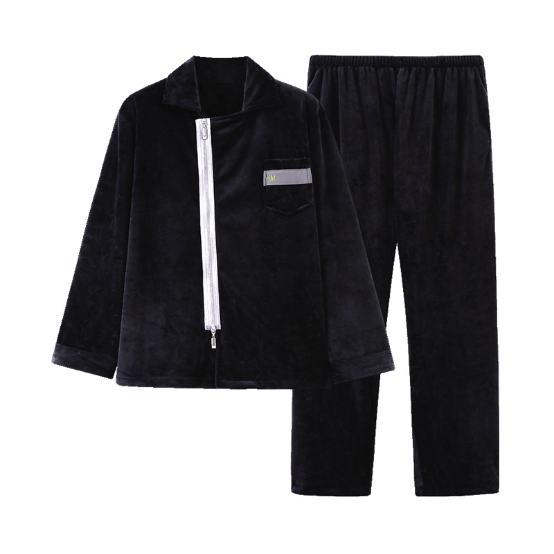 아일랜드 벨벳 남성 벨벳 잠옷 가디건 가을 겨울 두꺼운 따뜻한 양복 청소년 플러스 사이즈 집 밖에서 입을 수 있습니다