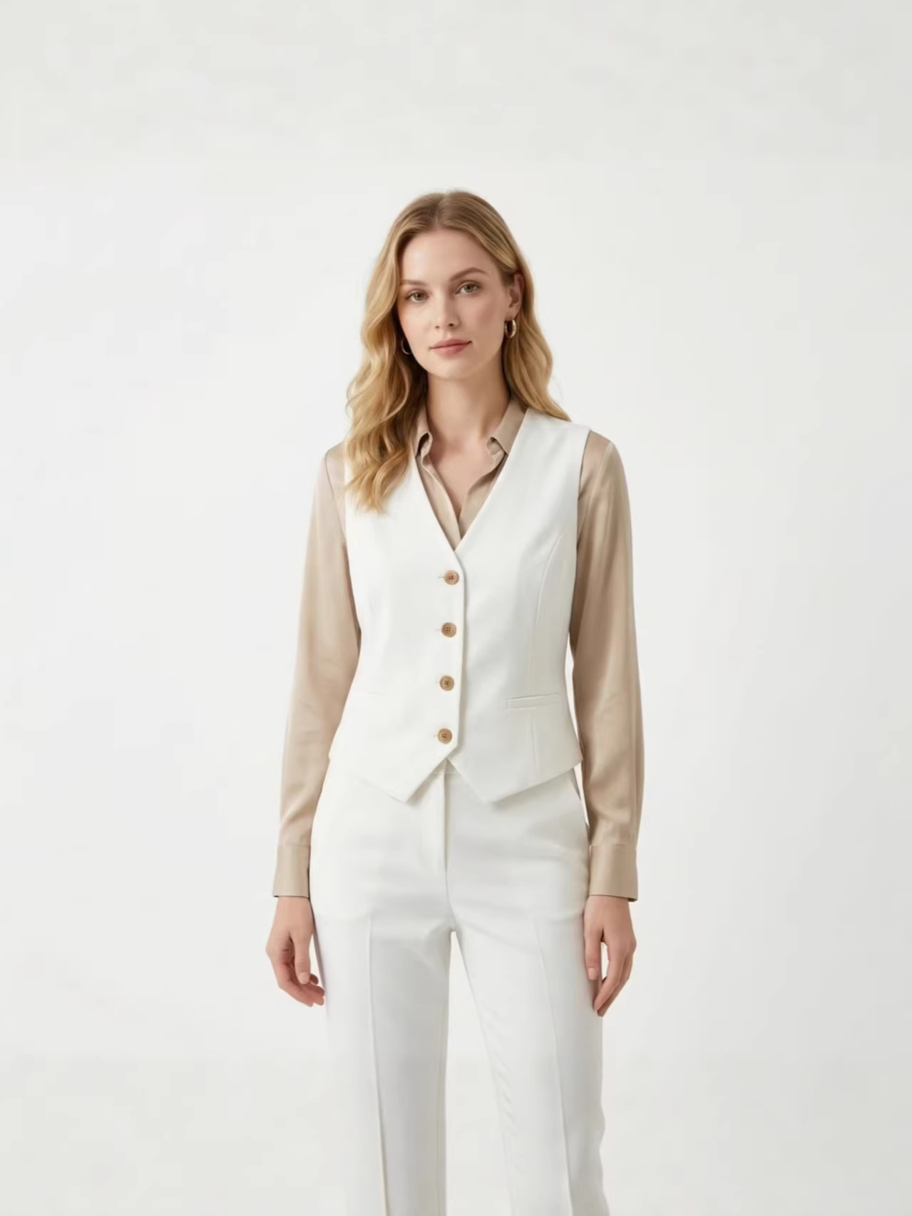 Estación independiente de comercio exterior de Europa y los Estados Unidos Amazon transfronterizo otoño nuevo chaleco elegante de color sólido para mujeres