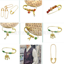 国风原创启福别针 合金铜针新中式外套平安胸针压襟汉服百搭配饰