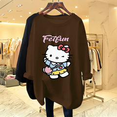 卡通凯蒂猫趣味长袖打底衫女hello kitty运动长袖T恤学生上衣潮流