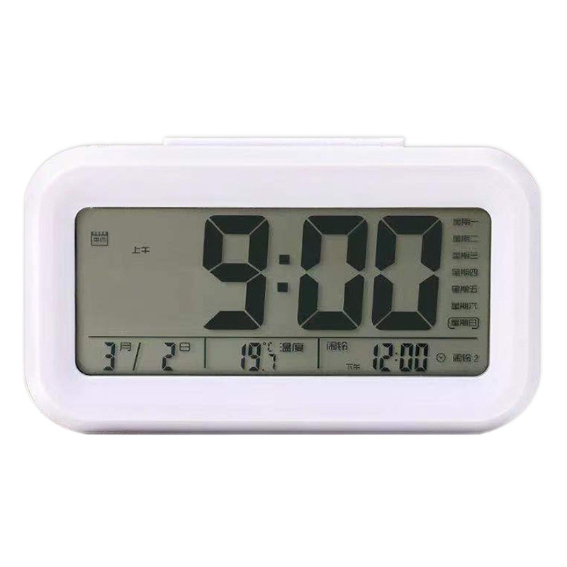 Luz de pantalla grande tiempo de voz inteligente reloj electrónico para niños multifunción temperatura estudiante LED despertador electrónico