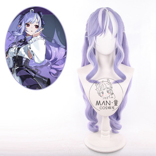 [Man Tong] Zero Vivian cos Wig Roman Curl Purple Long Hair