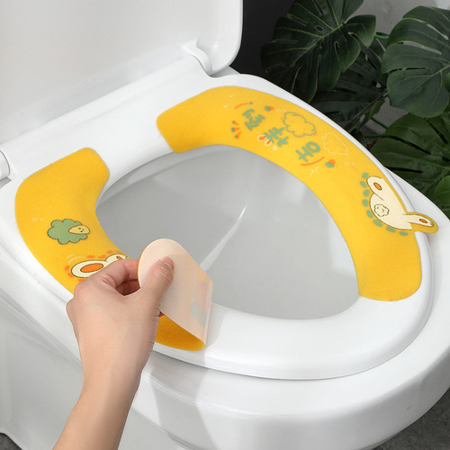 Toilet seat cushion, universal for all seasons, household toilet sticker, sticky toilet cover, cute waterproof gasket, summer