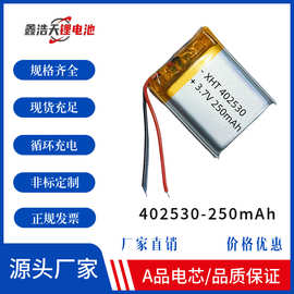 402530聚合物锂电池250mAh3.7V电子称仪器仪表类宠物饮水机蒸脸仪