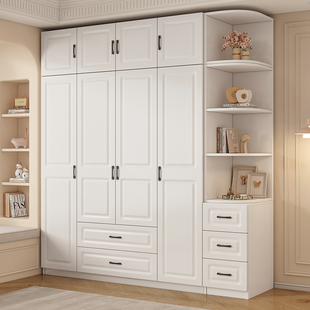 Wardrobe for Home Bedroom, Simple Modern Rental House, Simple Cabinet for Small Apartment, European-Style Double-Door Children's Wardrobe