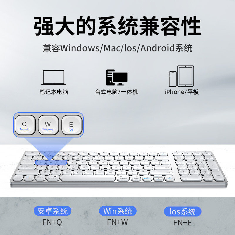 Nuevo ultra-Delgado de modo dual 2,4g Bluetooth inalámbrico de negocios de silencio teclado Bluetooth tableta de carga teclado portátil