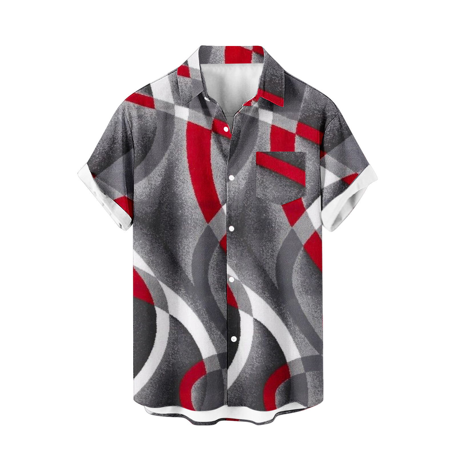 Venta caliente para hombres nueva camisa de manga corta 3D impresión digital moda casual Hawaii playa solapa para hombres