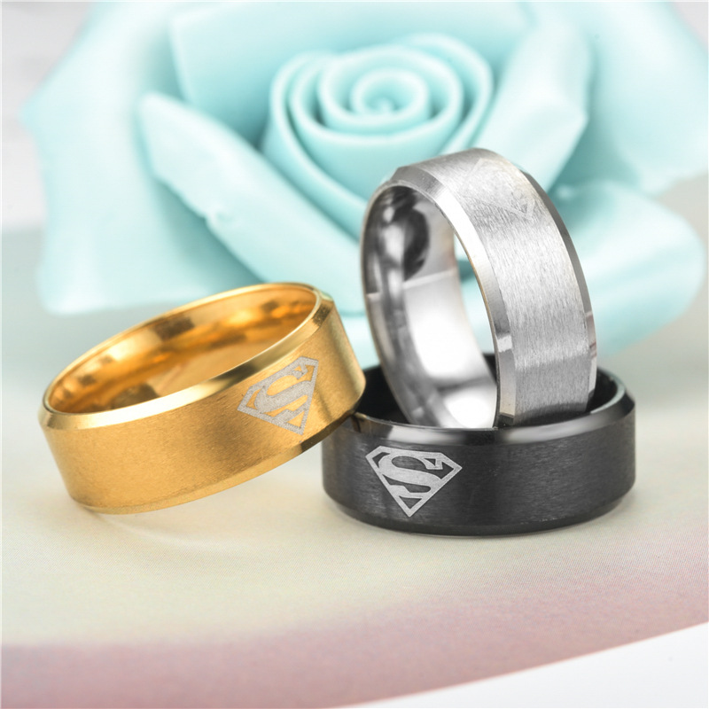 Titanium Steel Superman Ring