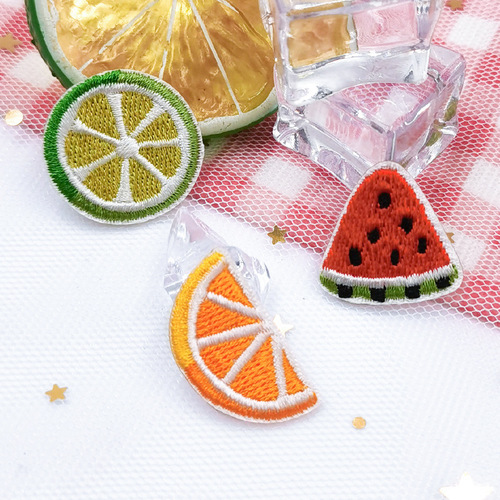 Zhinuo Computer Embroidery Cartoon Fruit Embroidery Stickers DIY Accessories Clothes Decoration Patch Cloth Stickers Cute Self-Adhesive