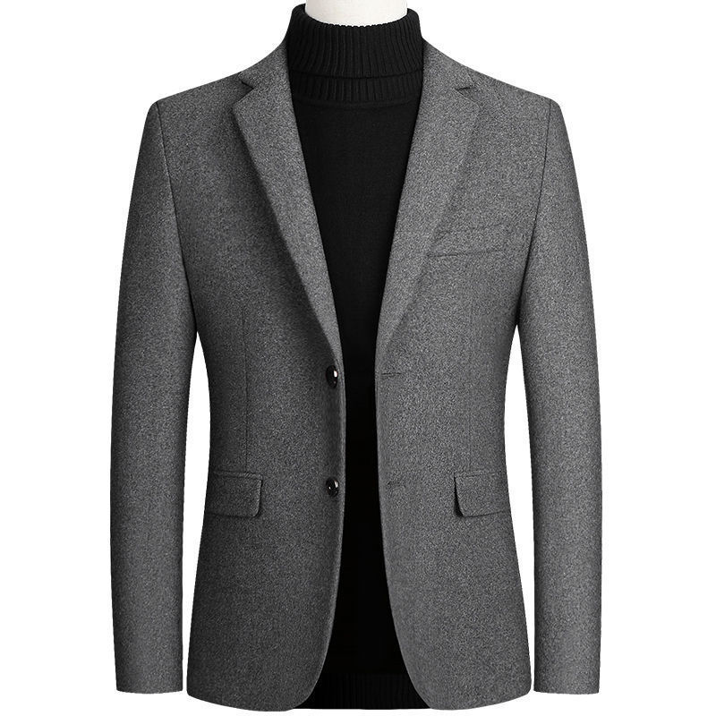 2025 Autumn/Winter New Men's Woolen Blazer Business Casual Jacket Single Suit for Men