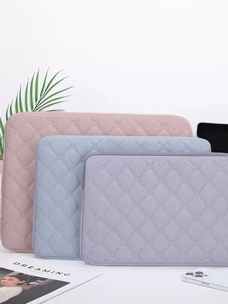 Computer bag with diamond embroidery, PU leather inner sleeve, anti-drop tablet case, high-end fashion, factory wholesale