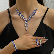 中东流行饰品项链三件套新娘婚纱配饰项链手链耳环女士百搭礼服配