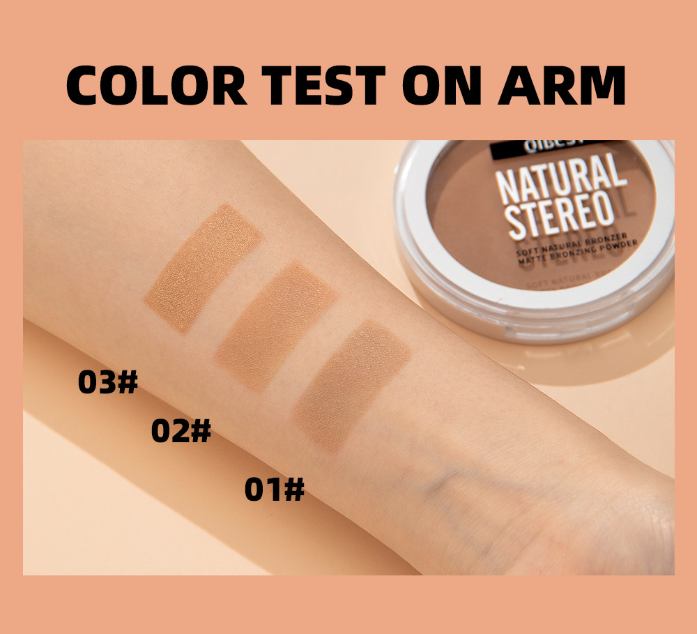 QIBEST cross-border matte contouring powder is not easy to smudge, contour contour powder, shadow and nose shadow powder, facial makeup undefined