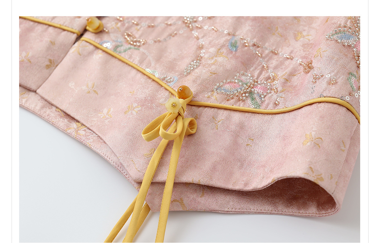 Áo hai dây thêu sequin phối tua rua cổ đứng – set chân váy midi phong cách tân Trung Hoa — nửa váy, Trang chủ chi tiết 20