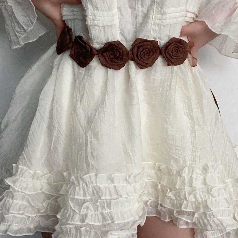 Cross-Border Bohemian Style Flower Beaded Waist Chain with Dress Retro Ethnic Style Ribbon Belt Waist Accessories Cross-Border Bohemian Style Flower Beaded Waist Chain with Dress Retro Ethnic Style Ribbon Belt Waist Accessories