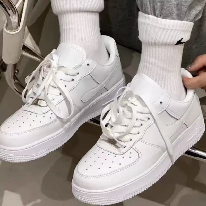 High-Quality Putian Pure Original Nike Air Force 1 Af1 Pure White Black Warrior Wheat Color Versatile Low-Top Sneakers for Men and Women