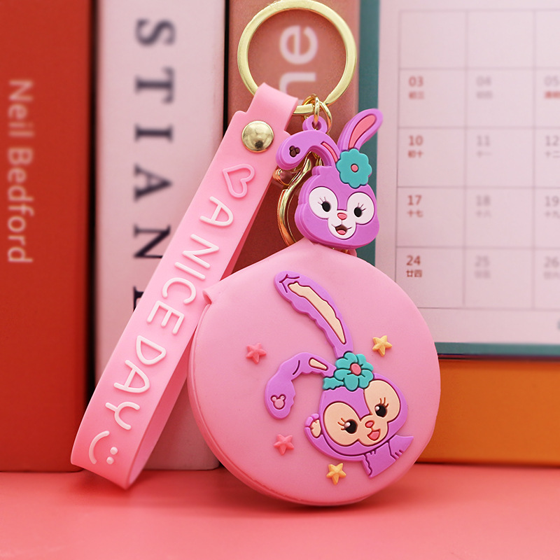 Nuevo espejo redondo pequeño portátil de dibujos animados lindo corazón de niña espejo de maquillaje plegable dormitorio vestidor espejo venta directa de fábrica