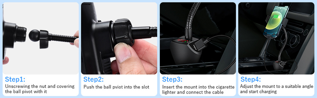 Cross-Border New Car Cigarette Lighter Dual USB 36W Fast Charging Navigation Car Phone Holder Qc3.0 Charger