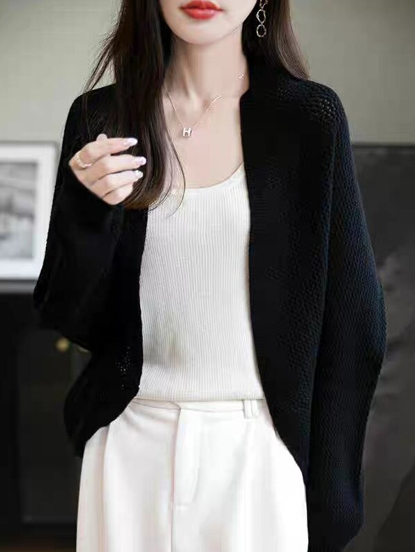 秋冬新款披肩外套开衫女装蝙蝠袖宽松气质针织衫斗篷旗袍外搭上衣|undefined