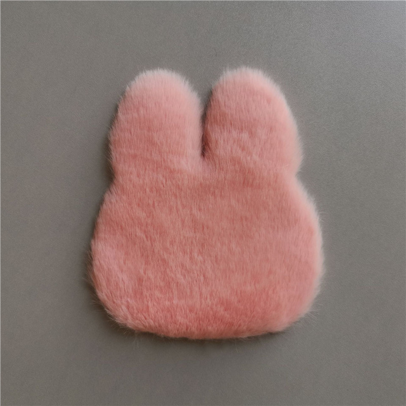 Unbranded Short Plush Bay Window Mat Balcony Mat Faux Wool Non-Slip (Wool pad) - pink-large-circle-diameter-18cm