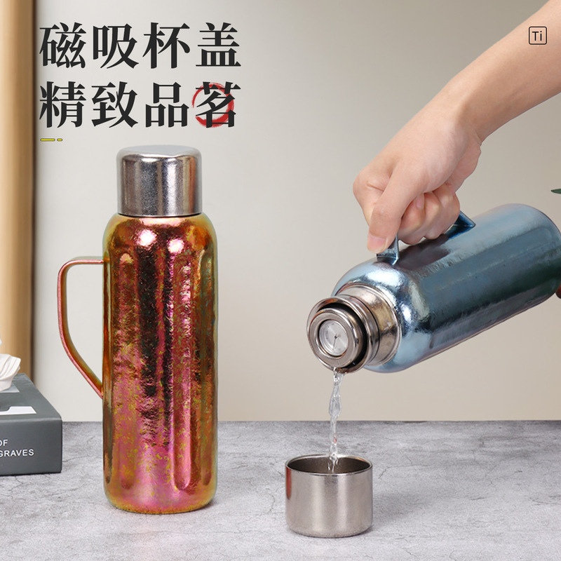 新款纯钛保温壶办公室便携手提焖茶壶大容量机械测温传家壶礼品壶|undefined