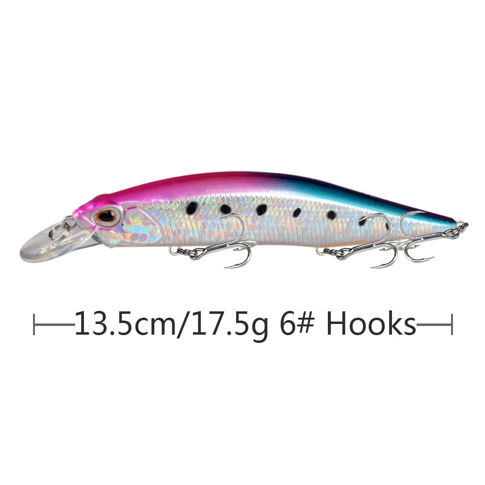 Floating Minnow Lures 135mm 17.5g Hard Baits Fresh Water Bass Swimbait Tackle Gear