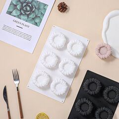 新しい国境を越えた売れ筋 6 ピースフレンチムースケーキ食品グレードのシリコンモールドベーキングデザートケーキモールド