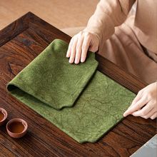 扎染帆布茶铺小茶席防水垫干泡席棉麻布禅意布艺茶杯老粗布