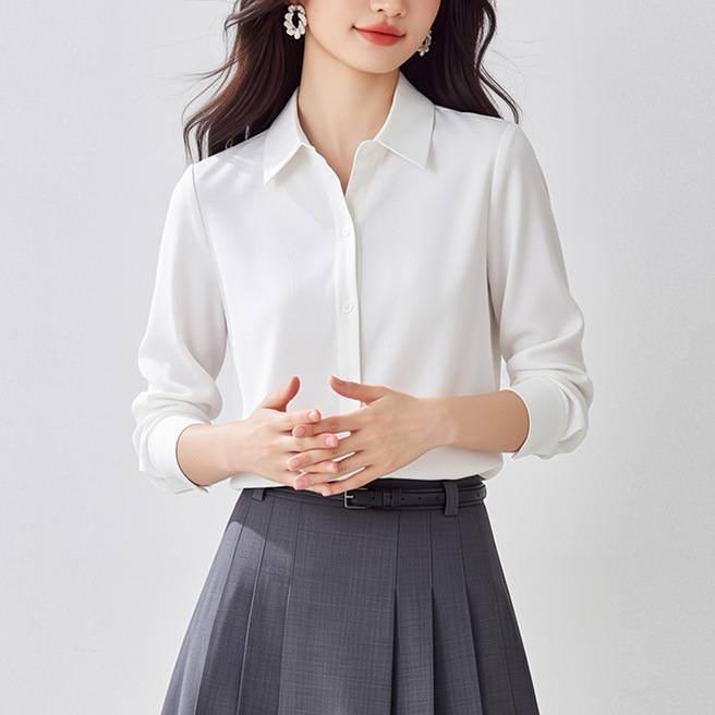 Simple and elegant green satin shirt for women, professional interview shirt with a unique design, niche top Simple and elegant green satin shirt for women, professional interview shirt with a unique design, niche top