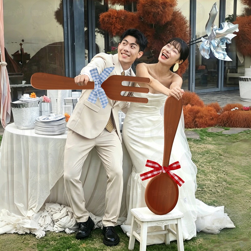 Engagement Party Decorations, Oversized Spoons and Forks, Foam Board Props for Marriage Registration Photoshoot, Handheld Wedding Photo Props Engagement Party Decorations, Oversized Spoons and Forks, Foam Board Props for Marriage Registration Photoshoot, Handheld Wedding Photo Props