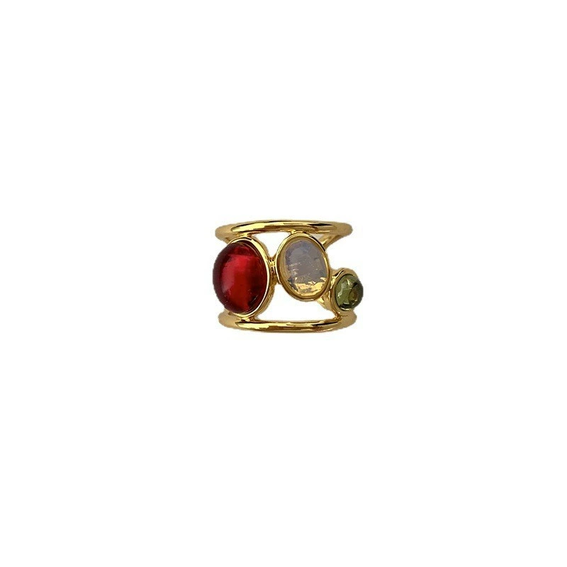 Brand fashionable ring, french style, with gem, light luxury style, high-quality style, 2022