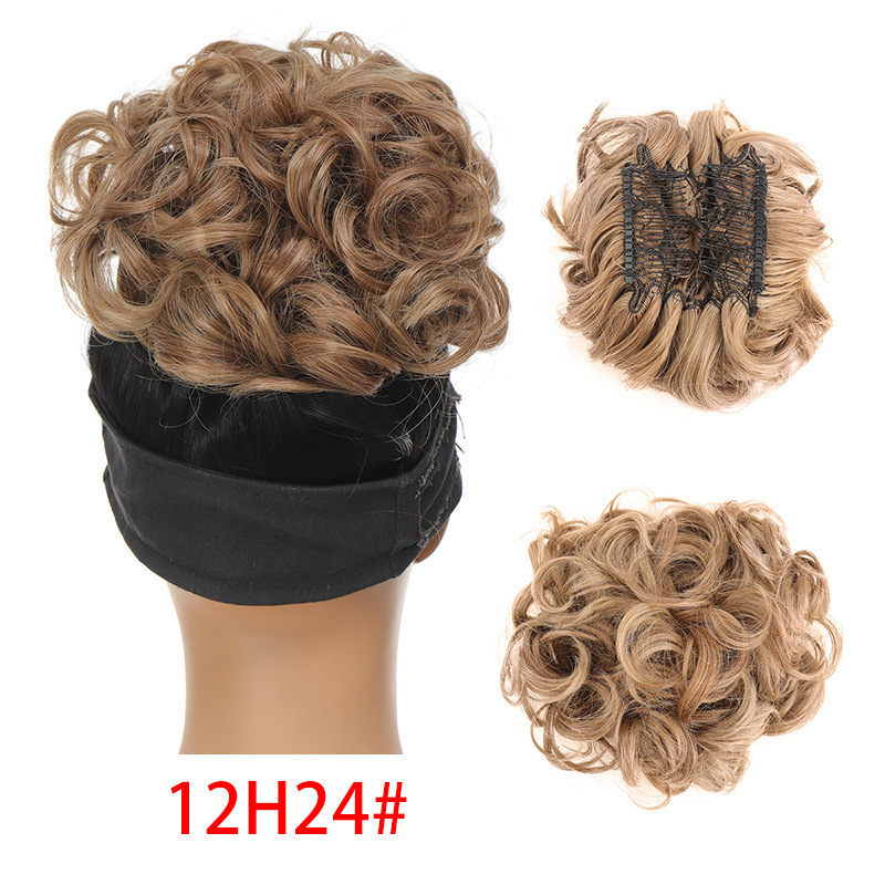 Coletero Postizo de Cabello Rizado de Fibra de Alta Temperatura con Aspecto Natural para Mujeres image 21
