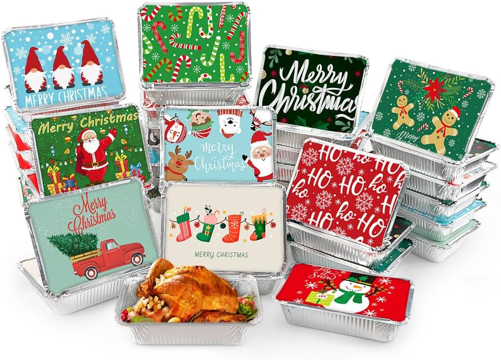 Nueva Navidad camping cinta caja de papel de estaño Navidad papel de aluminio caja de almuerzo barbacoa aislamiento caja de papel de aluminio