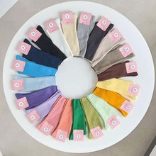 韩国东大门袜子 糖果色棉质四季堆堆袜ins博主同款时尚细竖纹女袜